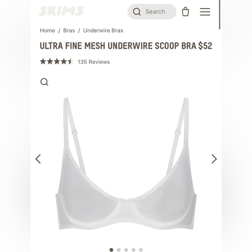 SKIMS Ultra Fine Mesh Underwire Bra